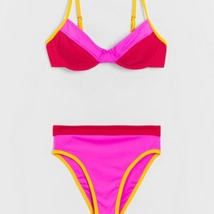 Small Anthropologie Space Missy Colorblocked Bikini Set